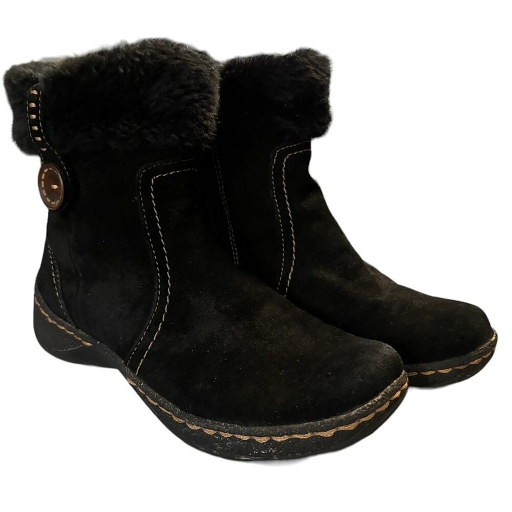 BareTraps Elexa Leather Boots Women’s Size 6 M Faux Fur Ankle Winter Warm Zip - Picture 3 of 14